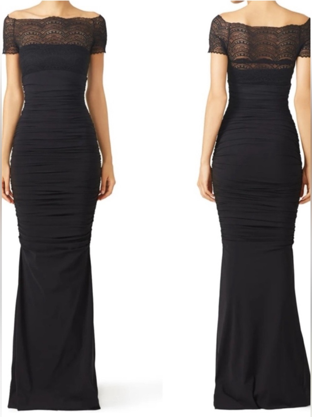 La Petite Robe di Chiara Boni Black Nasira Gown Maxi Dress Size 38
